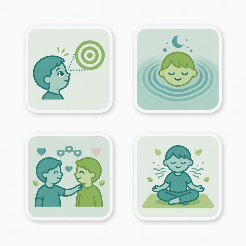 Holistic development themes: focus, emotions, social skills, calm