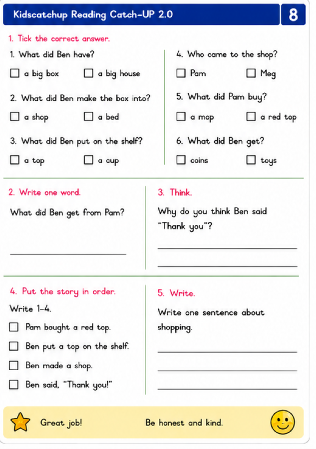 Reading 2.0 comprehension